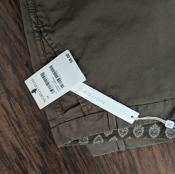 Caslon Nordstrom Olive Green Chino Ankle Pants - Picture 7 of 8